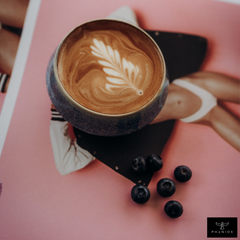 Barista Tassen Set - 2 x ca. 180 ml Cappuccino Tassen aus Steingut Dunkelblau