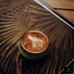 Barista Tassen Set - 2 x ca. 180 ml Cappuccino Tassen aus Steingut Grün