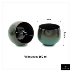 Jade Set - 4 x 160 ml Cappuccino Tassen aus Steingut