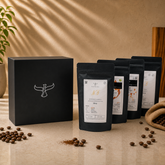 Espressotassen Set Tibet mini - 5 x 100 ml Steinguttassen & 4er Kaffee Probierpaket
