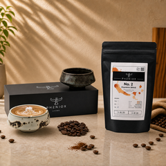 Barista Tassen Set - 2 x ca. 180 ml Cappuccino Tassen aus Steingut & No.2 Espresso Blend