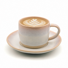 PHENIOX Calma Creme: Cappuccinotasse mit Untersetzer