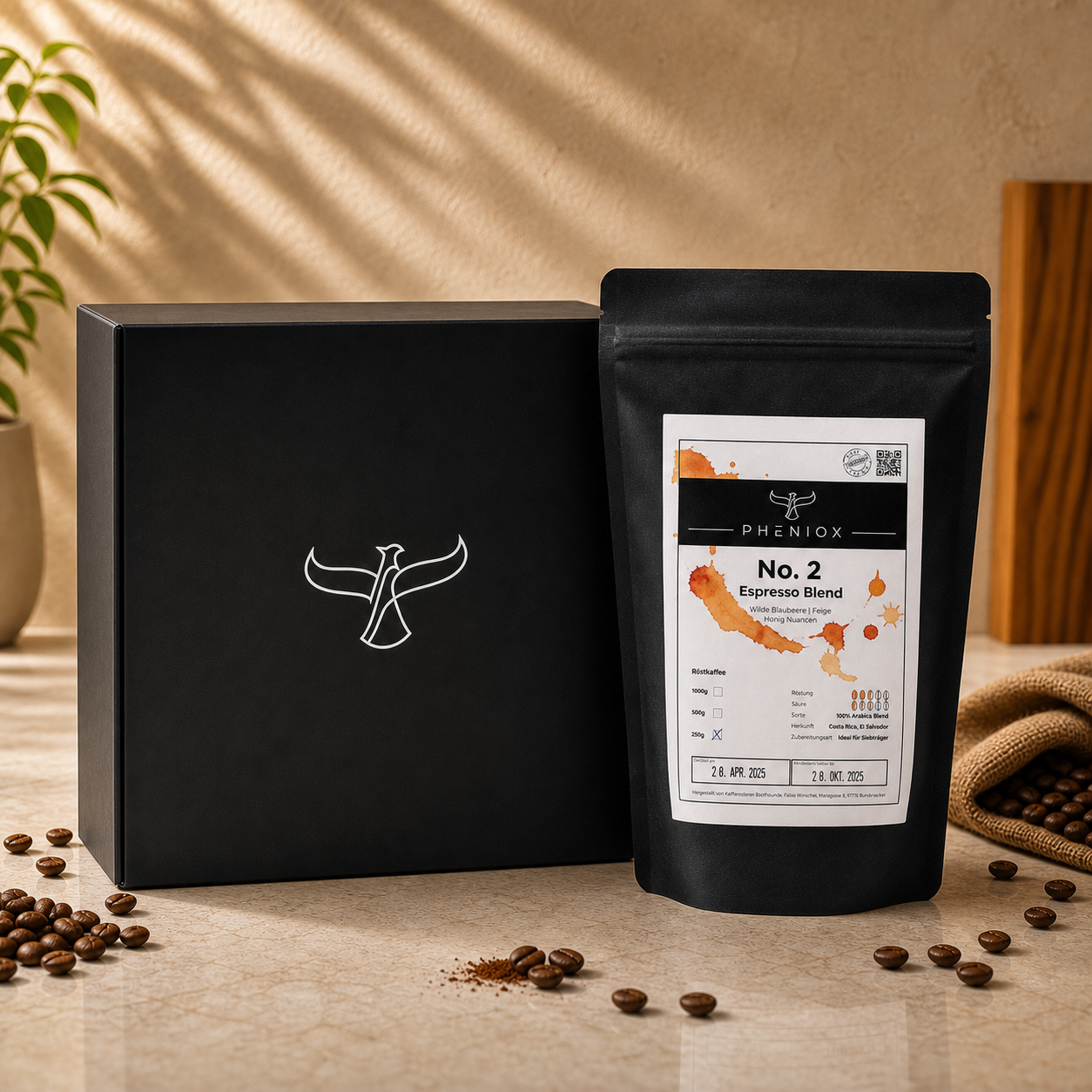 PHENIOX Geschenkbox mit No.2 Espresso Blend 250 g