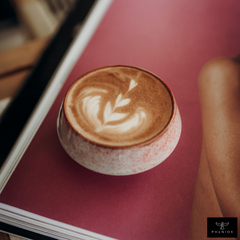 Barista Tassen Set - 2 x ca. 180 ml Cappuccino Tassen aus Steingut Rot