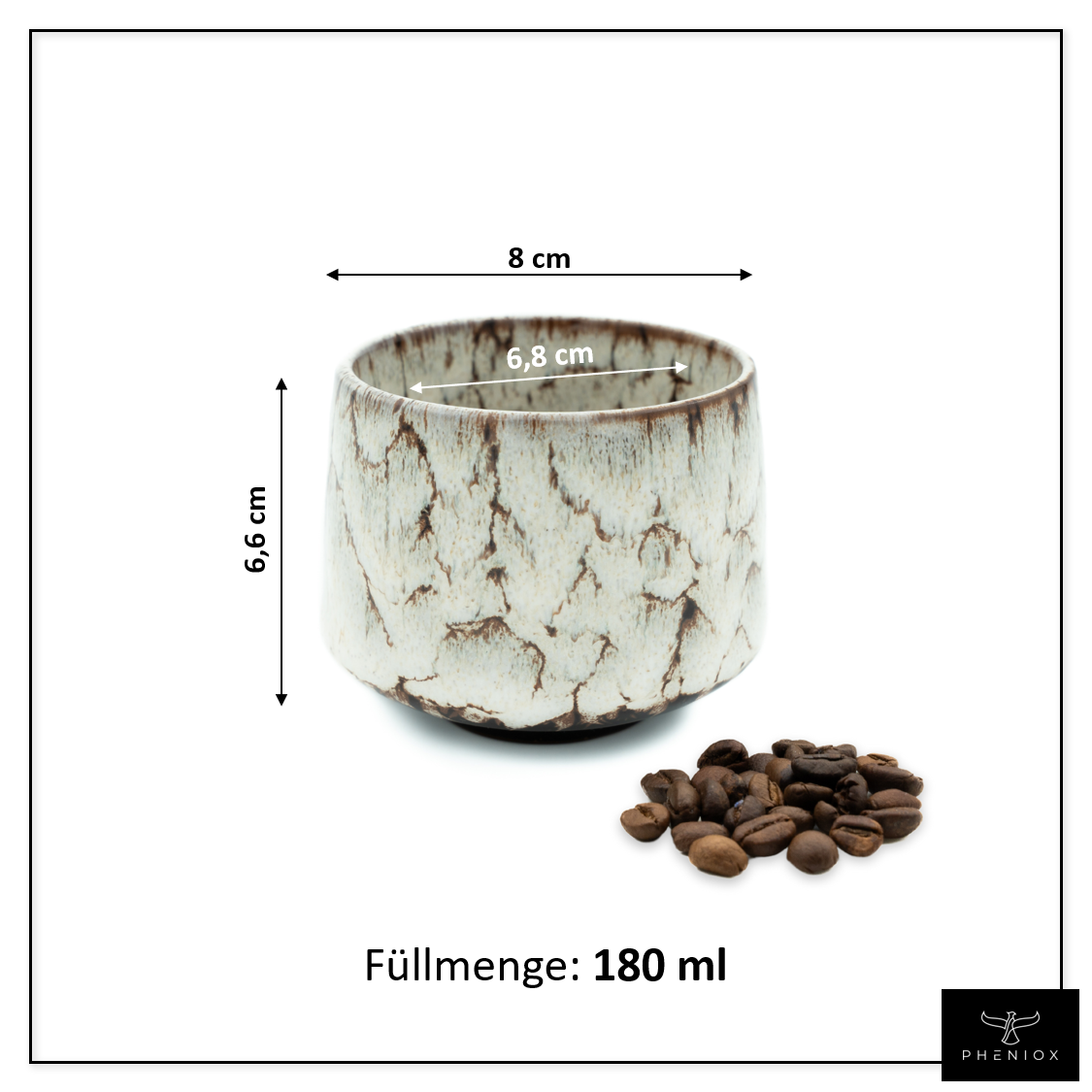 Steinguttassen für Espresso und Tee 