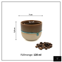 Kaffeetassen Set Illusion - 4 x 120 ml Espressotassen aus Steingut