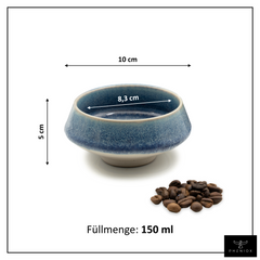 Barista Tassen Set - 2 x ca. 180 ml Cappuccino Tassen aus Steingut Dunkelblau