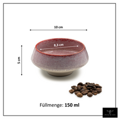 Barista Tassen Set - 2 x ca. 180 ml Cappuccino Tassen aus Steingut Rot