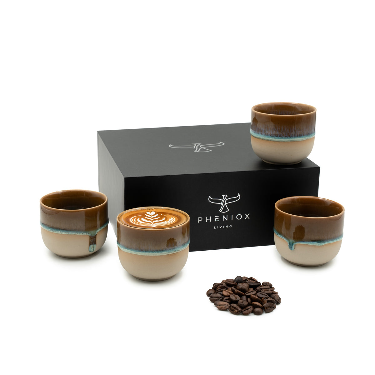 Espressotassen Set Illusion mit 4er Pack 120ml Tassen mit tollem bunten Farbverlauf inkl. hochwertiger Geschenkverpackung